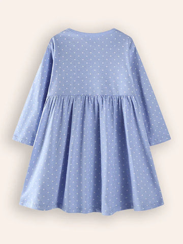 Floral Bunny Embroideried Dress